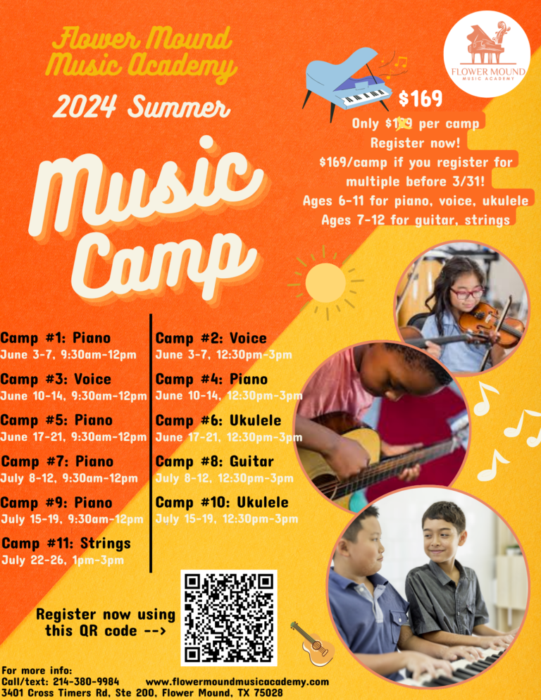 Flower Mound Music Academy offers private lessons in piano, voice, violin, viola, cello and guitar to students of all ages and levels in Flower Mound, Lewisville, Denton, Argyle, Keller area.