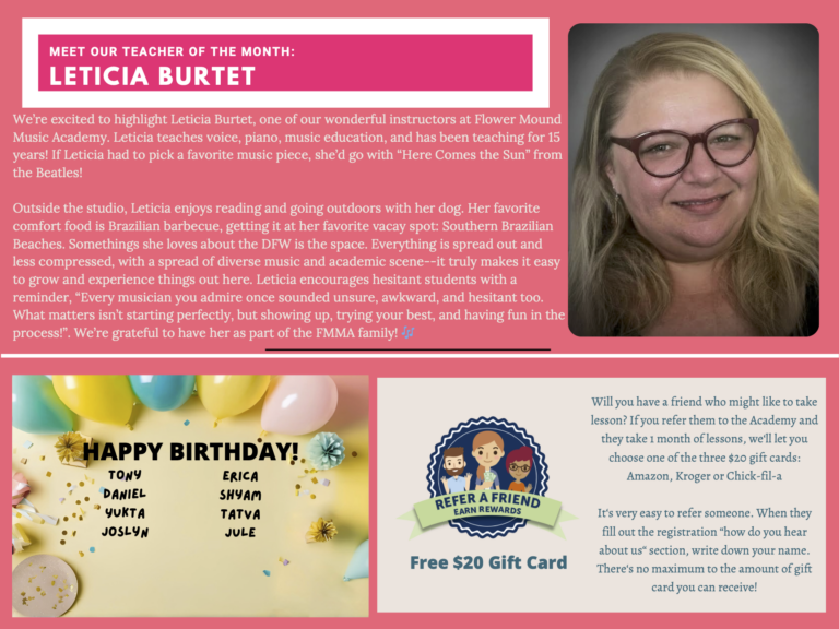 Flower Mound Music Academy Newsletter February 2026