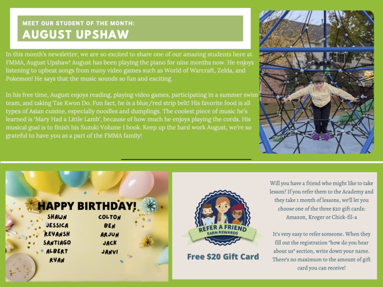 Flower Mound Music Academy Newsletter March 2026