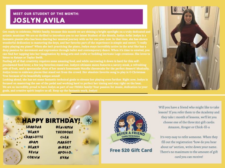 Flower Mound Music Academy Newsletter June 2026