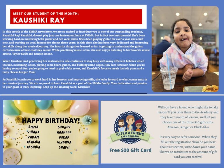 Flower Mound Music Academy Newsletter July 2026
